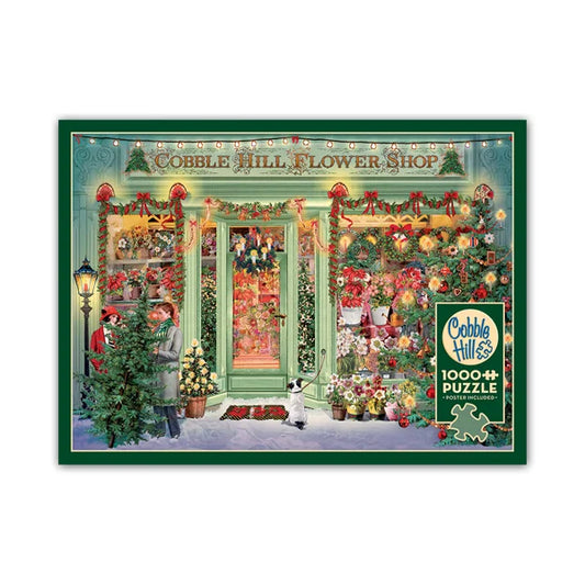 Christmas Flower Shop 1000 Piece Jigsaw Puzzle By Cobble Hill - Puzazzled