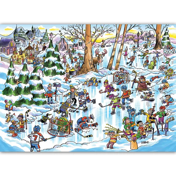 DoodleTown: Hockey Town 1000 Piece Jigsaw Puzzle By Cobble Hill - Puzazzled