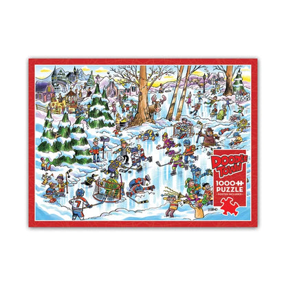 DoodleTown: Hockey Town 1000 Piece Jigsaw Puzzle By Cobble Hill - Puzazzled