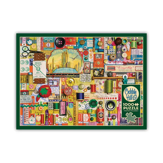 Sewing Notions 1000 Piece Jigsaw Puzzle By Cobble Hill - Puzazzled