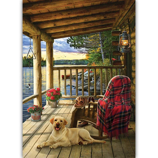 Cabin Porch - 1000 Piece Jigsaw Puzzle by Jack Pine - Puzazzled